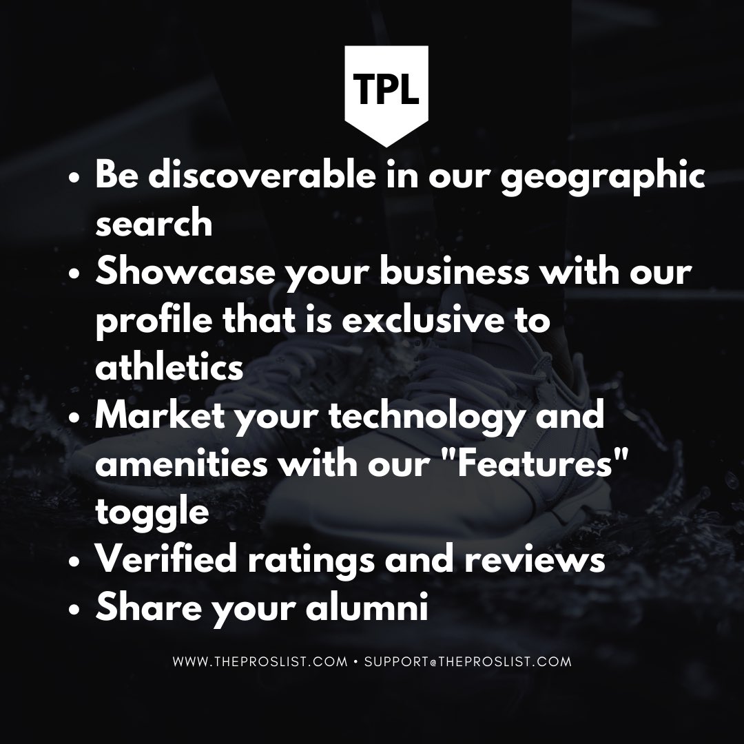 the_pros_list's tweet photo. Do you:

✅ Work professionally with athletes?

✅ Provide athletes with the resources they need to succeed?

✅ Want to showcase your business on a platform designed exclusively for sports?

✅ Want to join the ONLY network tailored to connect athletes with YOU? https://t.co/88QD50DnD4