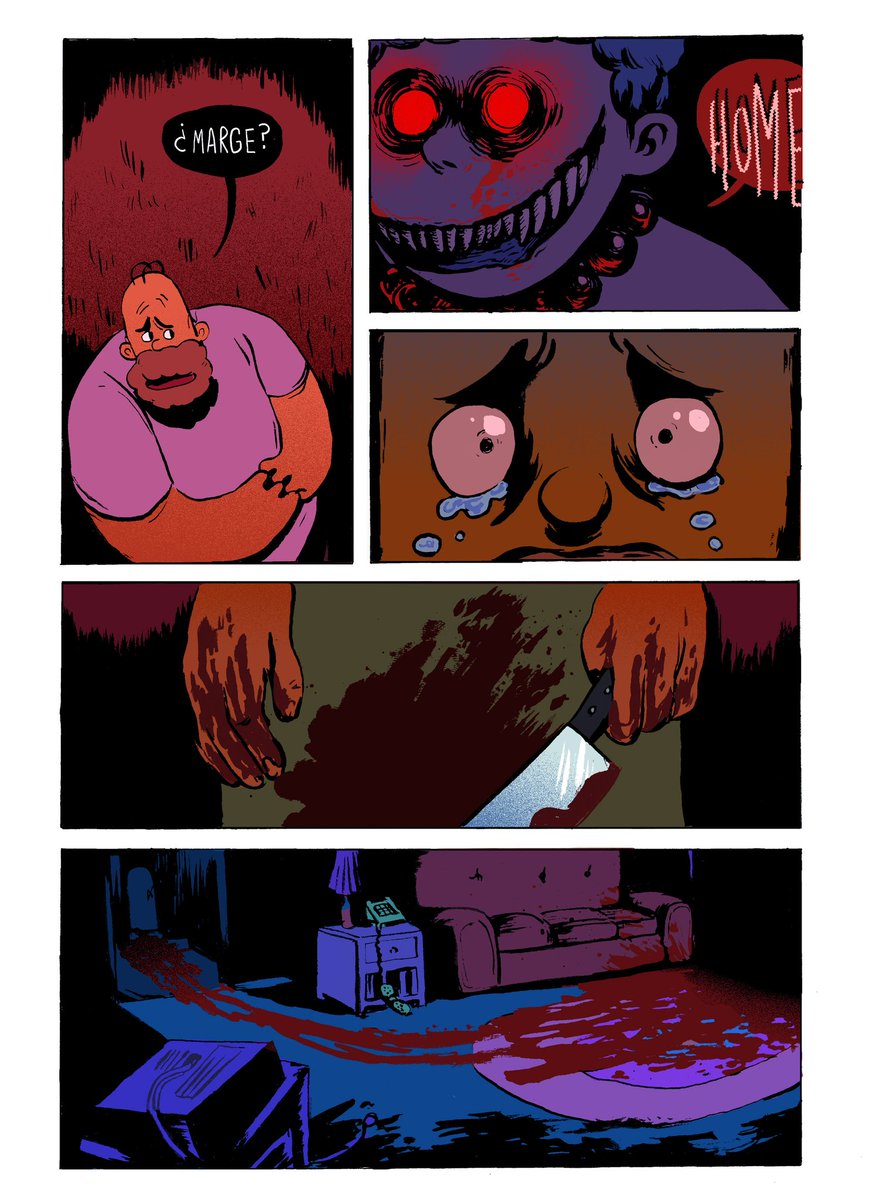 Hi new followers! 
I also do comics, this is my comic Homercide!

❗TW: BLOOD❗ 