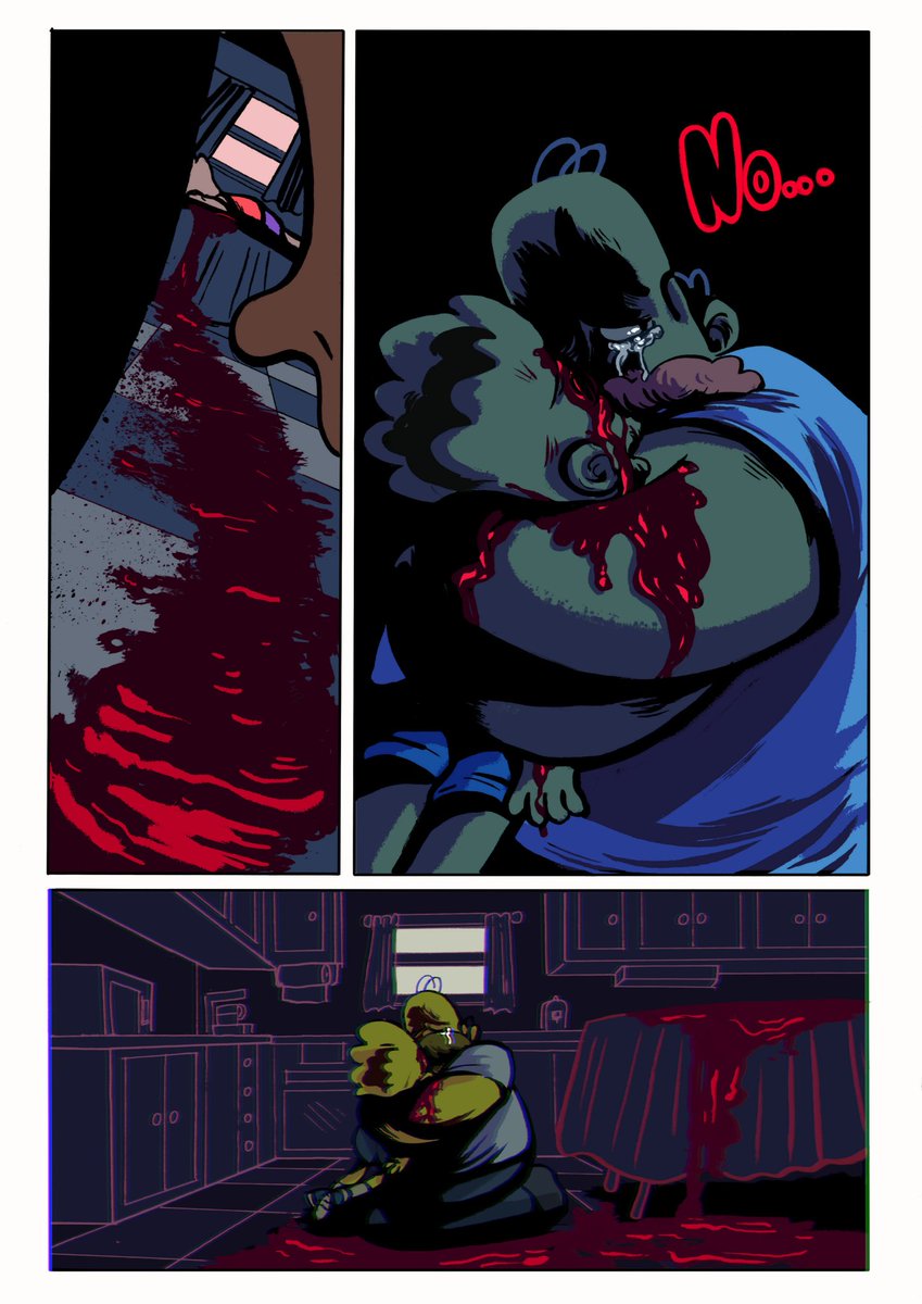 Hi new followers! 
I also do comics, this is my comic Homercide!

❗TW: BLOOD❗ 