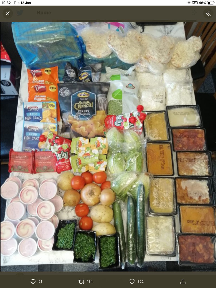 This is a picture of a parcel of food delivered by Caerphilly Borough Council to a family of 3 children - 10 days of food. CBC is one of the poorest authorities in South Wales. Not outsourced. This is what can be provided by people who actually care.