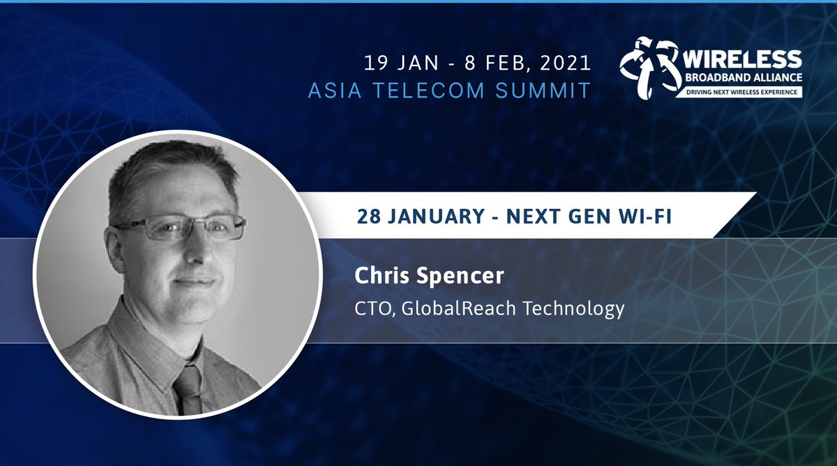GlobalReach Technology (@globalreachtech) on Twitter photo We're speaking <a href="/WBAlliance/">Wireless Broadband Alliance (WBA)</a>, Asia Telecom Summit, 28 Jan. Hear <a href="/DrCSpencer/">Chris Spencer</a> outline the #WiFi solutions that can help to assure device user identity wballiance.com/asia-telecom-s…
#identitymanagement #wifisecurity #WiFi6 #Passpoint We're speaking <a href="/WBAlliance/">Wireless Broadband Alliance (WBA)</a>, Asia Telecom Summit, 28 Jan. Hear <a href="/DrCSpencer/">Chris Spencer</a> outline the #WiFi solutions that can help to assure device user identity wballiance.com/asia-telecom-s…
#identitymanagement #wifisecurity #WiFi6 #Passpoint