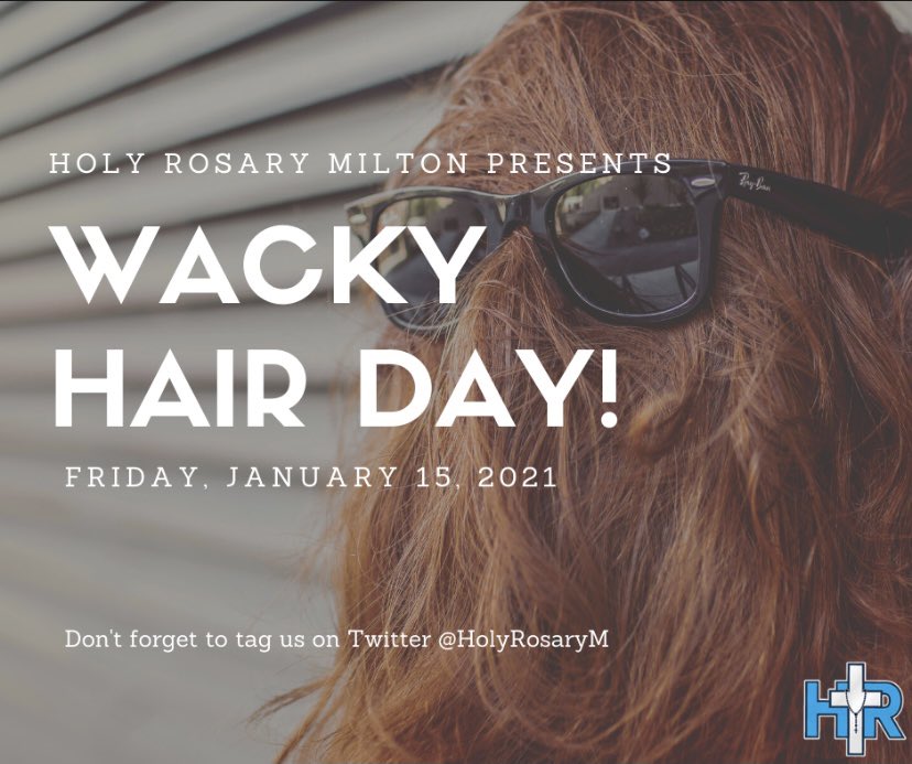 Some exciting days are ahead of us HRM <a href="/HolyRosaryM/">Holy Rosary, Milton</a> get ready &amp; get involved. Special thanks to HRM Student Parliament, Ms. Ventura, Ms. Holding, &amp; Ms. Helston! Don’t forget to tag us- can’t wait to see your extraordinary wacky hair! #WeAreHRM