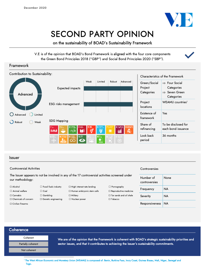 GreenBondsUK's tweet photo. 'BOAD’s  DNA  is  paving  the  way  to  issue  Green,  Social &amp; Sustainability Bonds'

Positive to see @boad_official follow @AfDB_Group's strong lead in #greenbonds &amp; #socialbonds with own #sustainabilitybonds framework! 8 to 12-year € inaugural soon...

https://t.co/7vQQPvMlEl https://t.co/YCvk6mmdQi