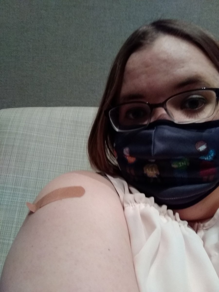 CalleyJSciWri's tweet image. The anaphylaxis monitoring chairs are super comfy, and I brought my laptop. #shellfishallergy

Feel free to ask about after-effects, getting vaccinated with an allergy and an autoimmune disease, and/or my decision to proceed with vaccination in light of this weekend's NYT article