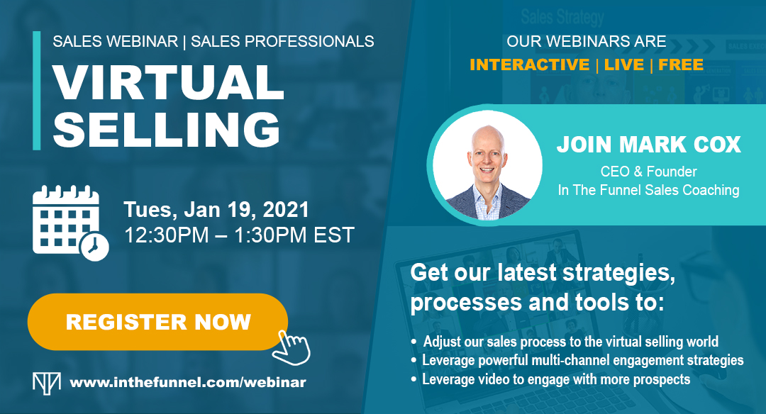MarkCoxSales's tweet photo. Crisis disrupts patterns and this new normal provides a huge opportunity for growth oriented sales professionals to stand out.

Join us to learn the five things you need to dramatically elevate your virtual selling skills.

Sign up here: https://t.co/1tRpWfbS2M https://t.co/FaPn39iriS