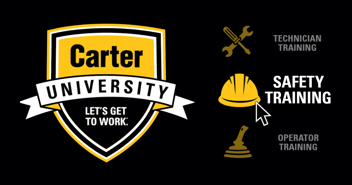 CarterMachinery's tweet photo. Safety is always number one at #CarterCat. Carter University can help your organization incorporate its own safety culture of zero-incident performance with our easy-to-use online courses. Find out how to ensure maximum #safety for your team here ➡️ https://t.co/v6dMUTpBXO https://t.co/JDUMdq0aUs