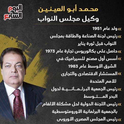 محمد ابو العينين وكيل مجلس النواب برلمان مصر ٢٠٢١