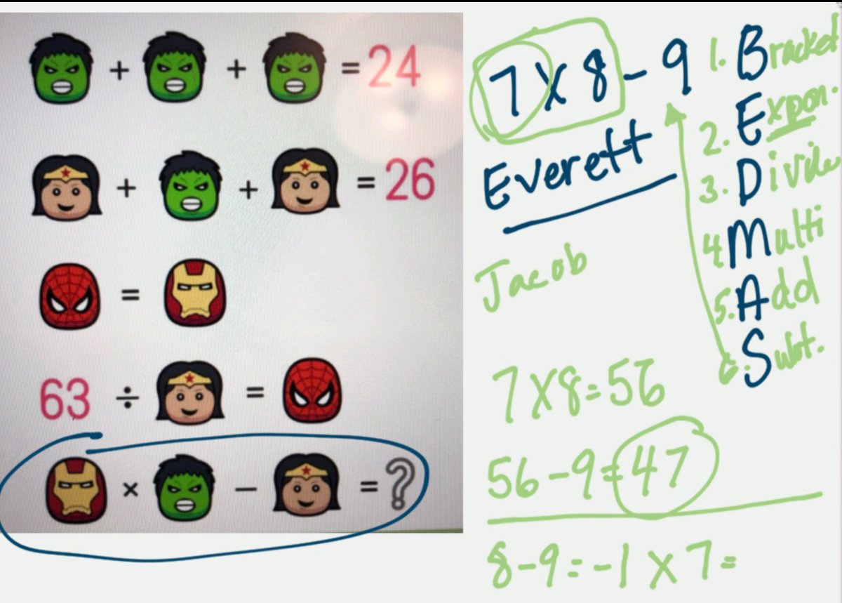 TACSTigers learning about BEDMAS this week.  Thank you to our math coach <a href="/deniseladd03/">D Ladd</a> for helping us to further our understanding with a Math Mashup! #TACSTIGERSROCKMATH <a href="/TacsSchool/">Thamesville School</a> <a href="/LKelempro/">LKDSB Elem Program</a> <a href="/LKDSB/">Lambton Kent DSB</a>