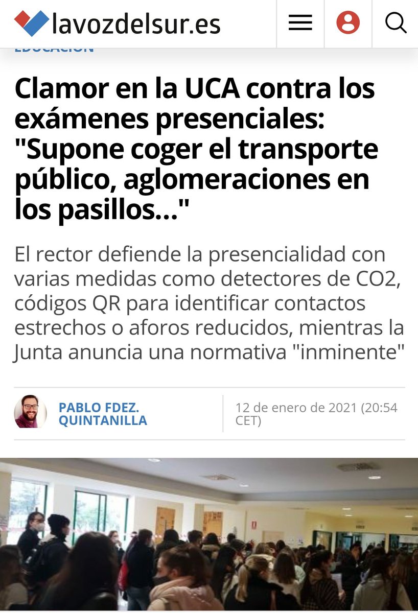 AlarmaUca's tweet photo. Más medios nos están dando voz. Gracias!! #AlarmaUca #ExamenesOnlineYa https://t.co/MnppnXjCeP