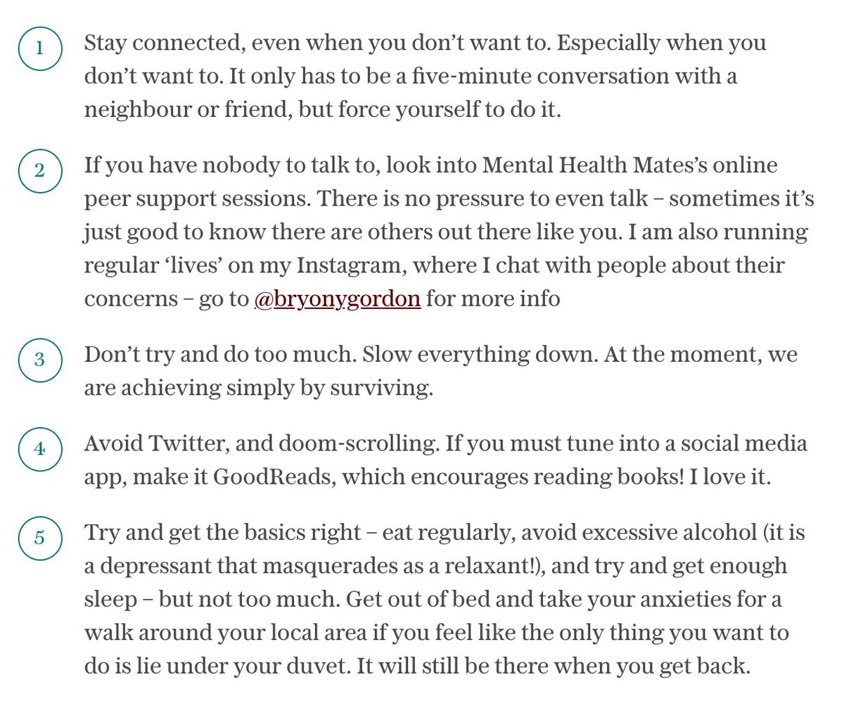 Five things that have helped Bryony's mental health