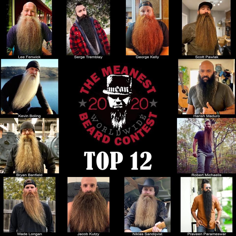 Congratulations to the TOP 12 MEANest BEARDS of 2020!  Representing 11 countries throughout the world, 115 contestants in total, these men stand with purpose and personify what a MEAN BEARD is all about.  Meet the TOP 12 at meanbeardco.com/blogs/news/the… 

#MEANBEARD #bestbeards #beard