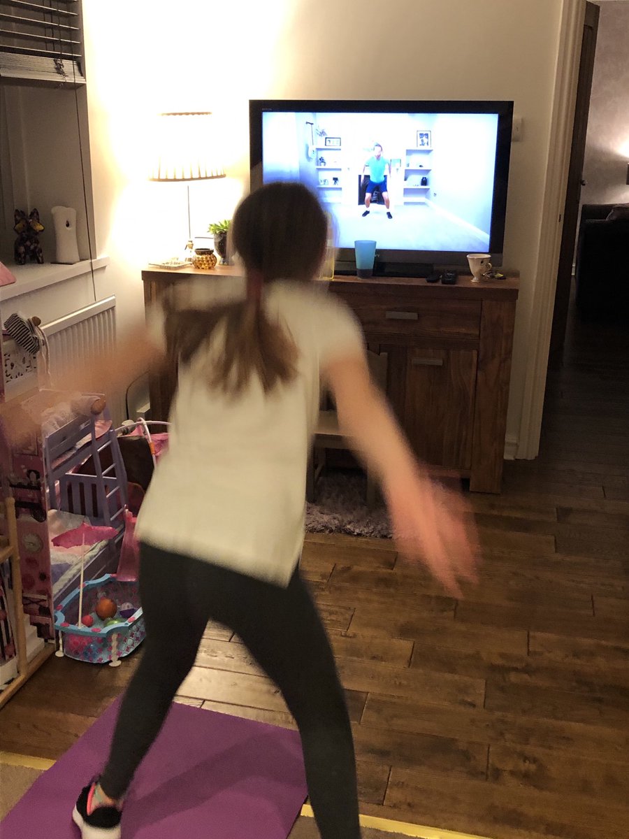 col_philburn's tweet photo. After two workouts with Joe Wicks, a cross trainer session and a bit of freestyle dancing Holly’s hit 7,416 steps! @StMarysDuk⁩ staff vs students step challenge 🙌 https://t.co/0aw7rFyq7W