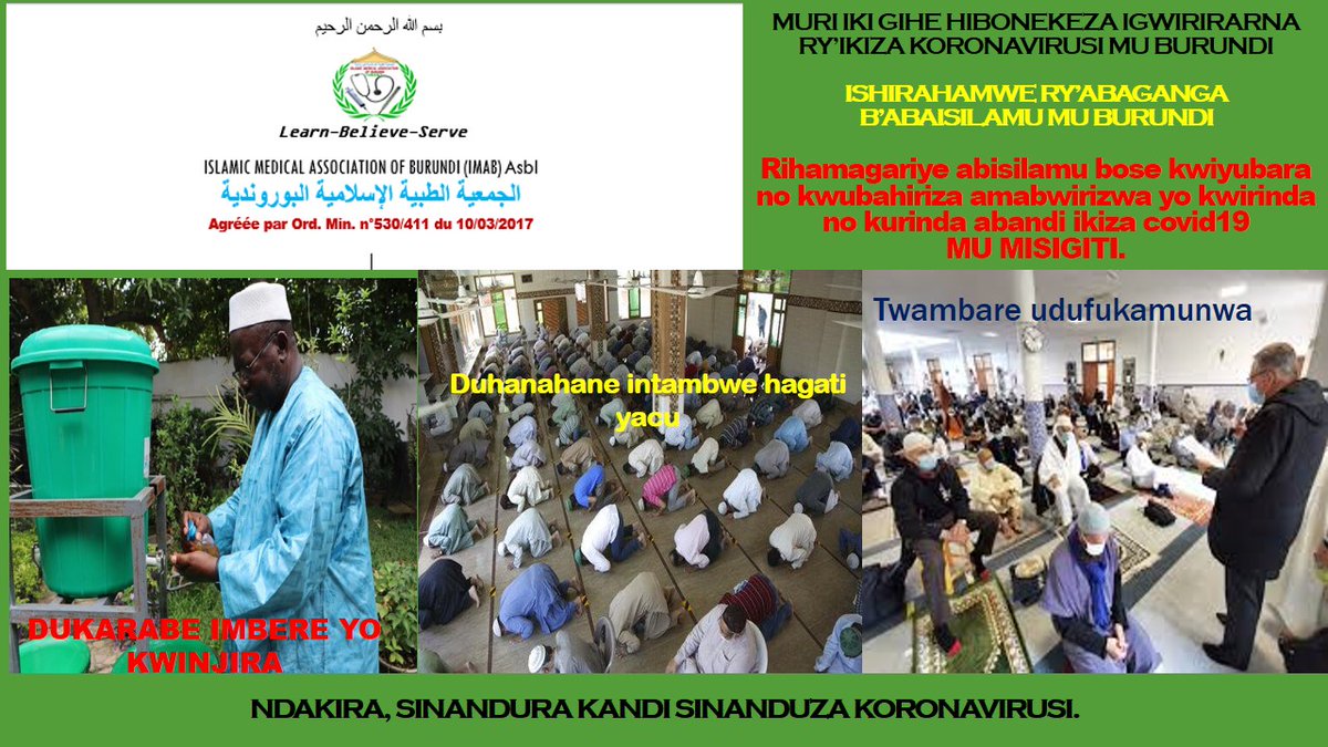 imaburundi's tweet photo. Twirinde ikiza Covid19 mu misigiti.@mspls_bdi @MininterInfosBi https://t.co/ZjFCk6D3ao