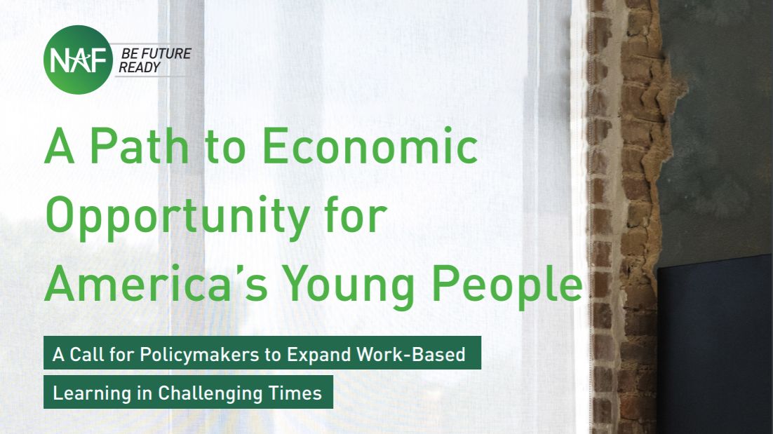 NAFCareerAcads's tweet photo. #COVID19 will continue to negatively affect young people who are entering the workforce. In our latest publication, we call on policymakers to invest in #WorkBasedLearning programs so workers of the future have the skills they need to succeed. https://t.co/NY8TQqjc6B https://t.co/p8yCaqRiHB