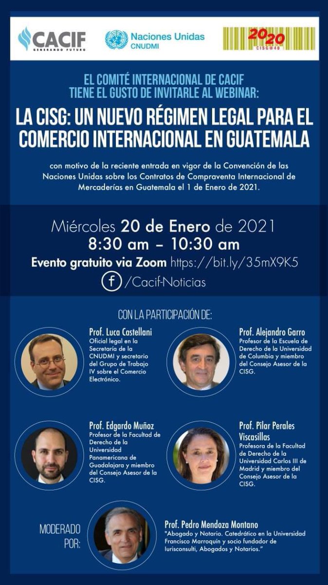 IURISTECgt's tweet photo. ¿Sabías que ya entró en vigencia la Convención de las Naciones Unidas sobre los Contratos de Compraventa Internacional de Mercaderías? 

En este webinar podrás aprender sobre este importante instrumento con expertos internacionales: https://t.co/FnRcSYPdvQ