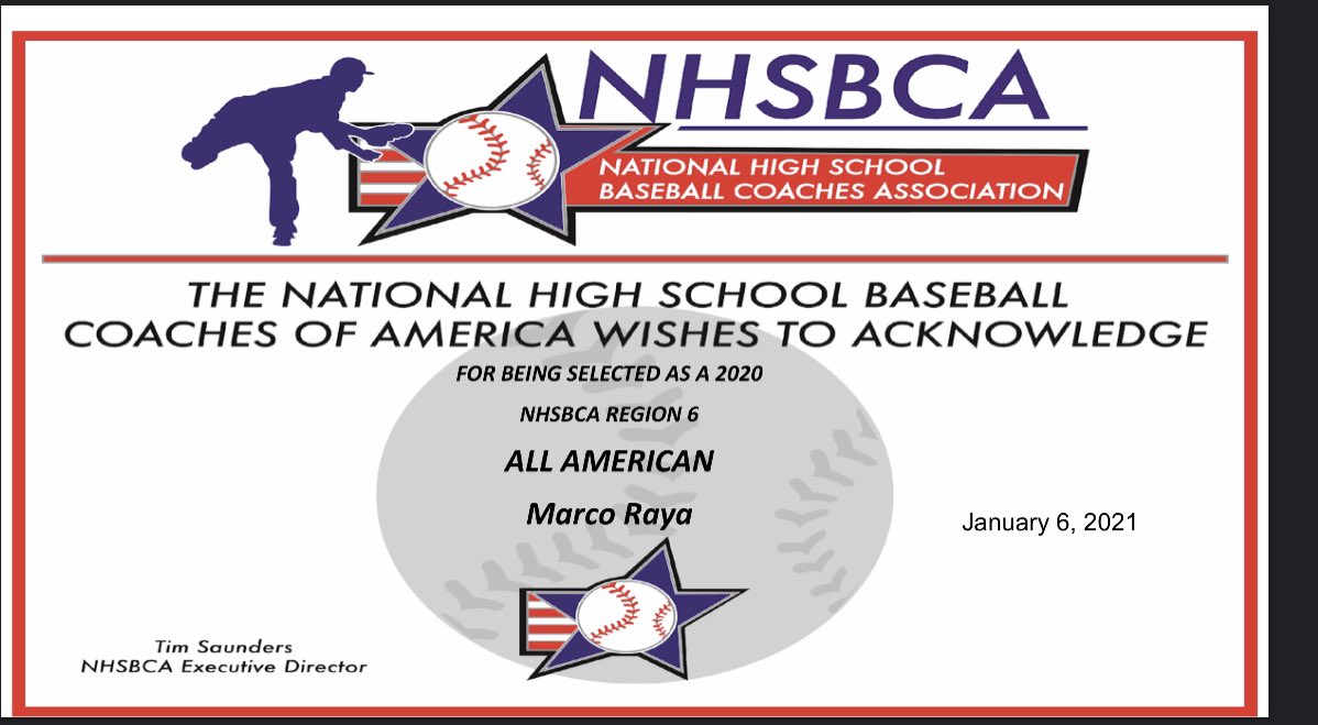 Great Job Marco Raya!!!! even though it was short lived 2020 season, your performance on the pitching mount earned you this prestigious award.  United South Panther Nation are proud to make this announcement, We have wAn All-American! #PantherStrong #LivingTheDreamRayita #ushs