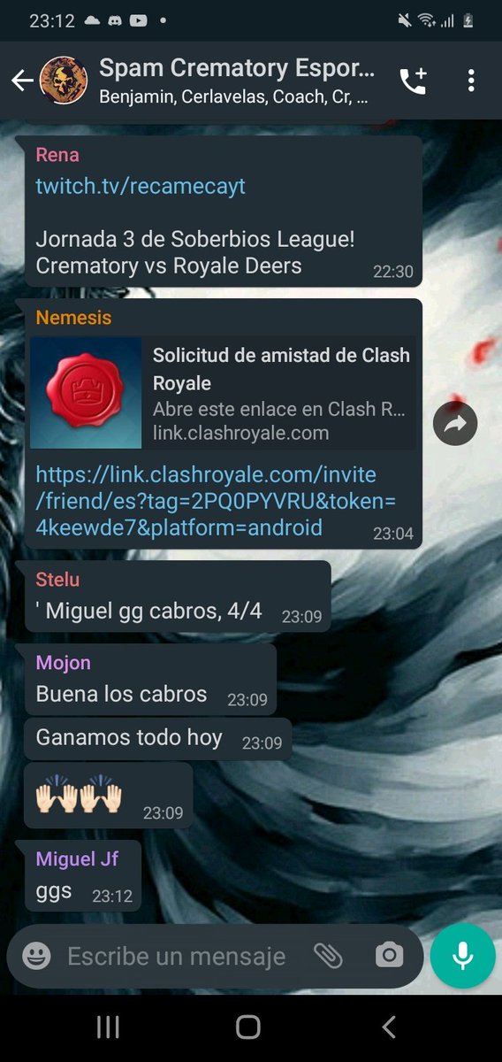 Hoy nos fuimos 4 de 4 partidos ganados, muy contento con el desempeño del equipo y mi pareja de 2c2 <a href="/Zephyr_ON3/">Zephyr</a>