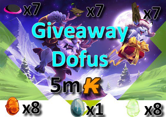 #DOFUS #DofusRetro «🌟GIVEAWAY 🌟 Une envie d'une Aventure sur Dofus Retro « Crail » ?!  
7 Pano AA
7 Doro Le Blak
8 Dofus Cawotte
8 Dofus Kaliptus
1 Dofus Turquoise 
5m Kamas
3 Gagnant 🏆                                     📌RT + Follow <a href="/Le__YAKUZA/">YAKUZA</a> Bonne chance à tous !🍀
