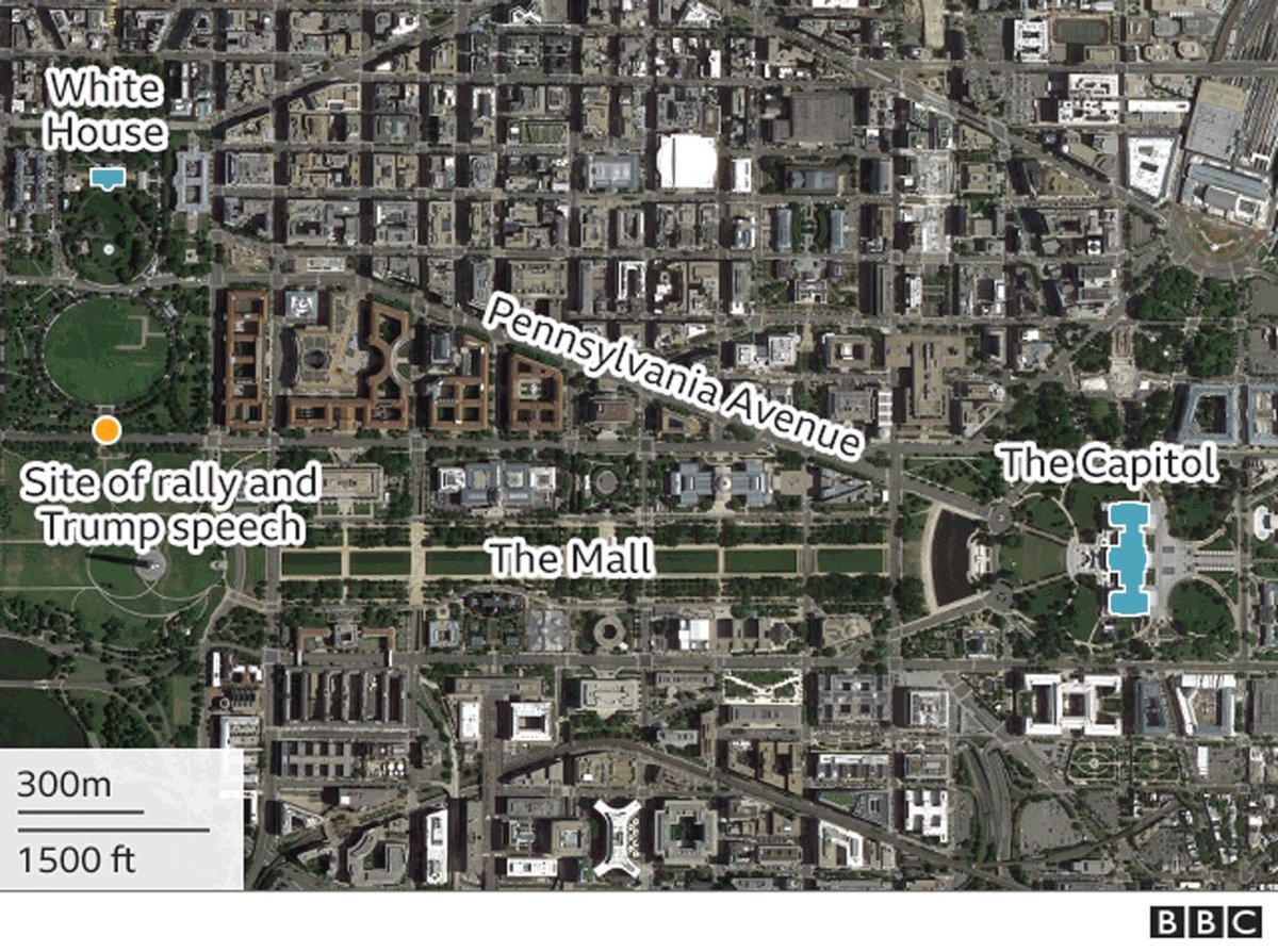 TRUMP’S REMARKS DID NOT INCITE VIOLENCE AT THE CAPITOLWant me to prove it?Here’s a map of D.C.(Thread)