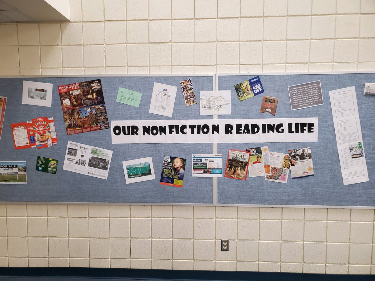 primarybyjess's tweet photo. Loved seeing how the 4th grade team came together to create this awesome bulletin board! #nonfiction #readinglife #EagleFam https://t.co/ZxFpmDj230