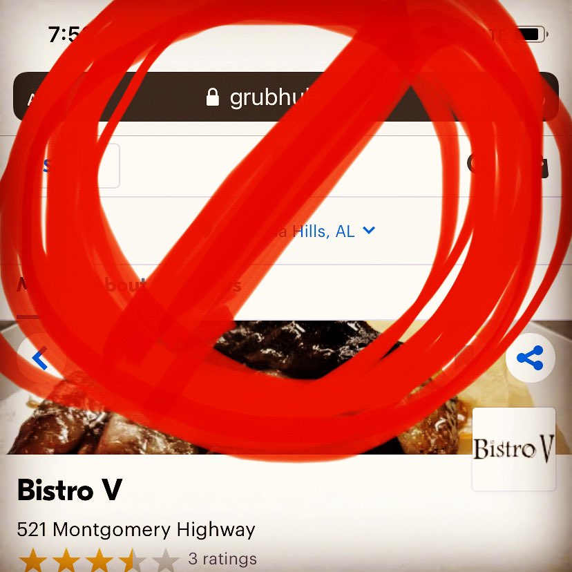 Bistro V does not accept orders from Grubhub. They do not have permission to post our menu. They take your money then cancel the order stating that it was our fault in some way.