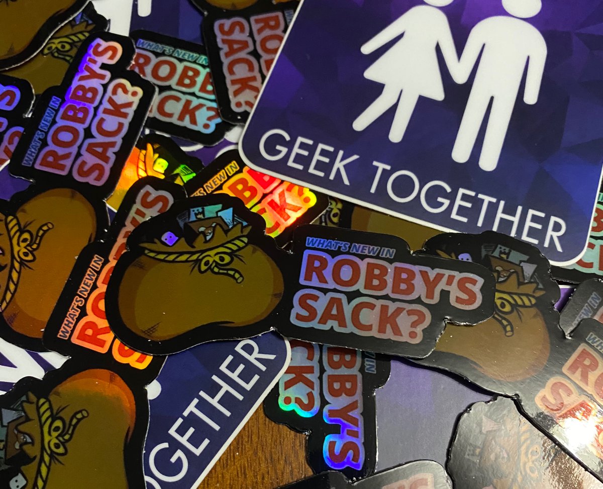 geek_together's tweet photo. Are you a fan of #robbyssack? Make sure you tune in to this weeks live episode of Geek Together (Saturdays at 10pm est and 7pm pst) for your chance to win some of his exclusive stickers!
Shout out to Chris Lapena from @vansertoys for the amazing design on Robby’s Sack logo! https://t.co/YumocsXIIF