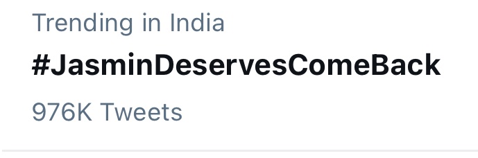 Simashah26's tweet photo. We can do it guys RT fast speed up. 

@ColorsTV

@OrmaxMedia

@BeingSalmanKhan

@jasminbhasin

@EndemolShineIND

#JasminDeservesComeBack https://t.co/rWr1ZpYIIM