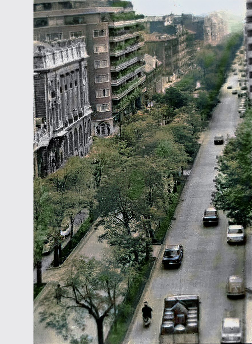 Madrid: Cómo era en los años 50-60. Cómo luce hoy... ¿Quién quiere un suntuso, verde y amplio bulevar (c/ Velázquez) debajo de su casa para pasear y e incluso, vivir..., si puede tener una autopista de ocho ruidosos y humeantes carriles de coche privado y sus huevazos calentitos?