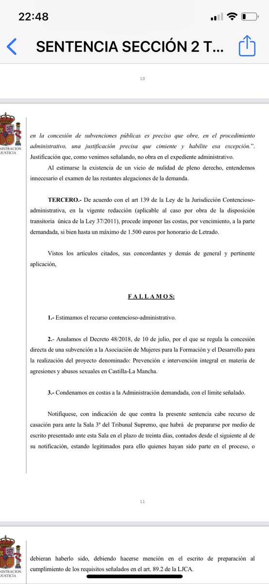 AJCervantesM's tweet photo. El @TSJCLM anula subvención directa del @gobjccm a una Asociación privada para asistencia jurídica y atención psicológica a víctimas de agresiones sexuales en detrimento de la Abogacía. Gracias @ConsejoAbogaci1 y @Abogacia_es por dar la batalla 💪🏻💪🏻💪🏻 https://t.co/1VG9BiZrkv
