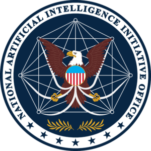 willknight's tweet photo. The US National AI Initiative seal: an American eagle wrestling a patriotic octopus inside a neural net. 
https://t.co/8p6gp0A04H https://t.co/U4fOGnzVxu