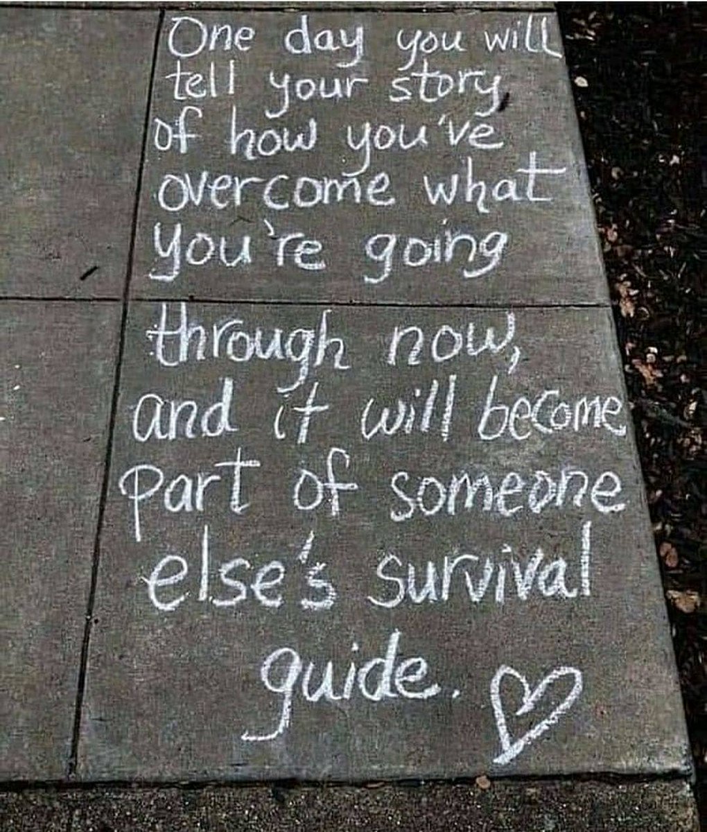 the_female_lead's tweet photo. "One day you will tell your story of how you've overcome what you're going through now, and it will become part of someone else's survival guide" Brene Brown. Artist: Carry Chalk ♥️ https://t.co/PIo5R2kPIY