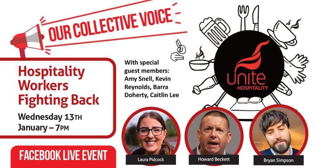 barworkersunite's tweet photo. Toomorow at 7. Organised by @FairHospitality 

“The hospitality industry has been heavily impacted by the pandemic, we will hear from workers about the issues facing the sector and the campaigning priorities ahead.”

@UniteHospoWales 

Join the event: https://t.co/E65Al8N9tj https://t.co/GdkAejFcyW