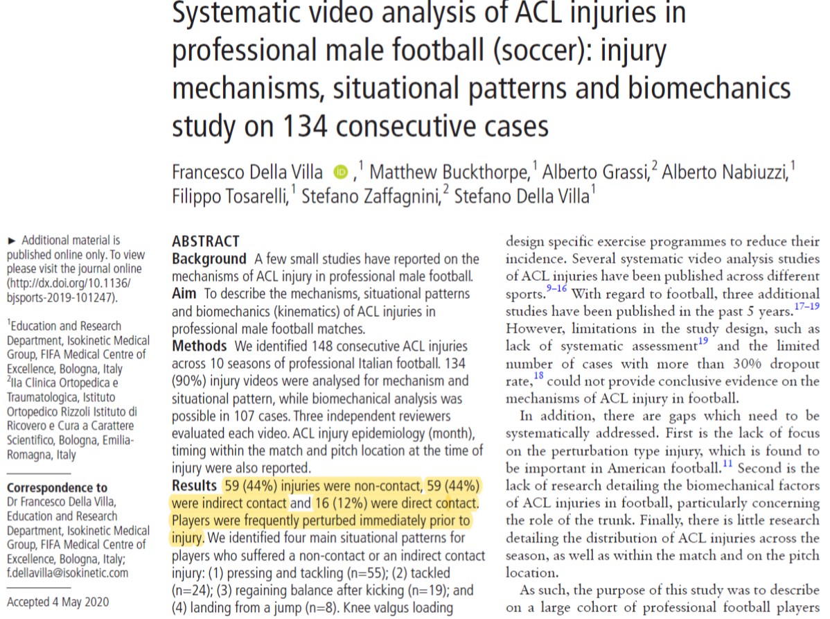 InformedinSport's tweet image. Study with important insights and echoes a conversation with @PfaffSC just last week.

As Dan raised and this study highlights, there is a need to include systematic and graduated exposure to 'mechanical perturbation' (being bumped and jostled) during rehab and return to sport