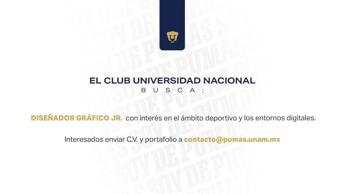 twittEmpleos's tweet photo. ¿Te gustaría ser @PumasMX ? .. ¡existe una posibilidad! #empleo #empleos https://t.co/9JSmHVLe5z