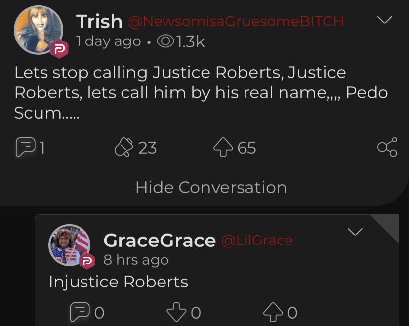 OverheardParler's tweet photo. Another shred of common ground with the lil shits on Parler: John Roberts can suck my whole ass
#parler #scotus #chiefjustice #johnroberts #injusticeroberts lol https://t.co/uxzdBa9Tr8