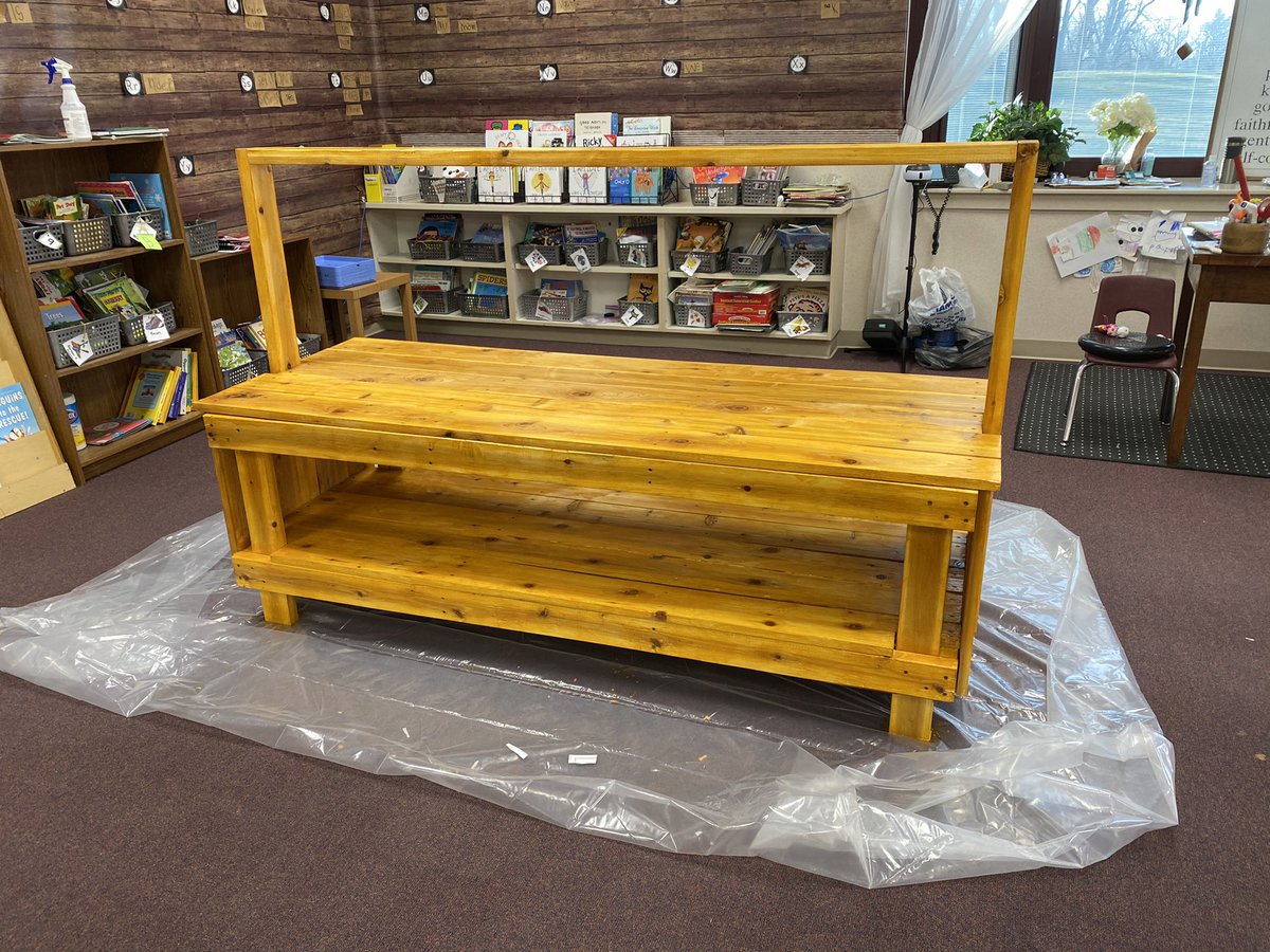 MrsAgee24's tweet photo. A few helpers stayed after school to stain the mud kitchen.🚧
It’s looking good! They have amazed me with this project. ❤️
Just a few more things to do. 🛠 https://t.co/1Efb0WVDPx