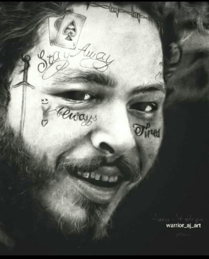 AtadogaSamuel's tweet photo. Drawing of an idol for 2021 #postmalone https://t.co/aHq1fdnnEl