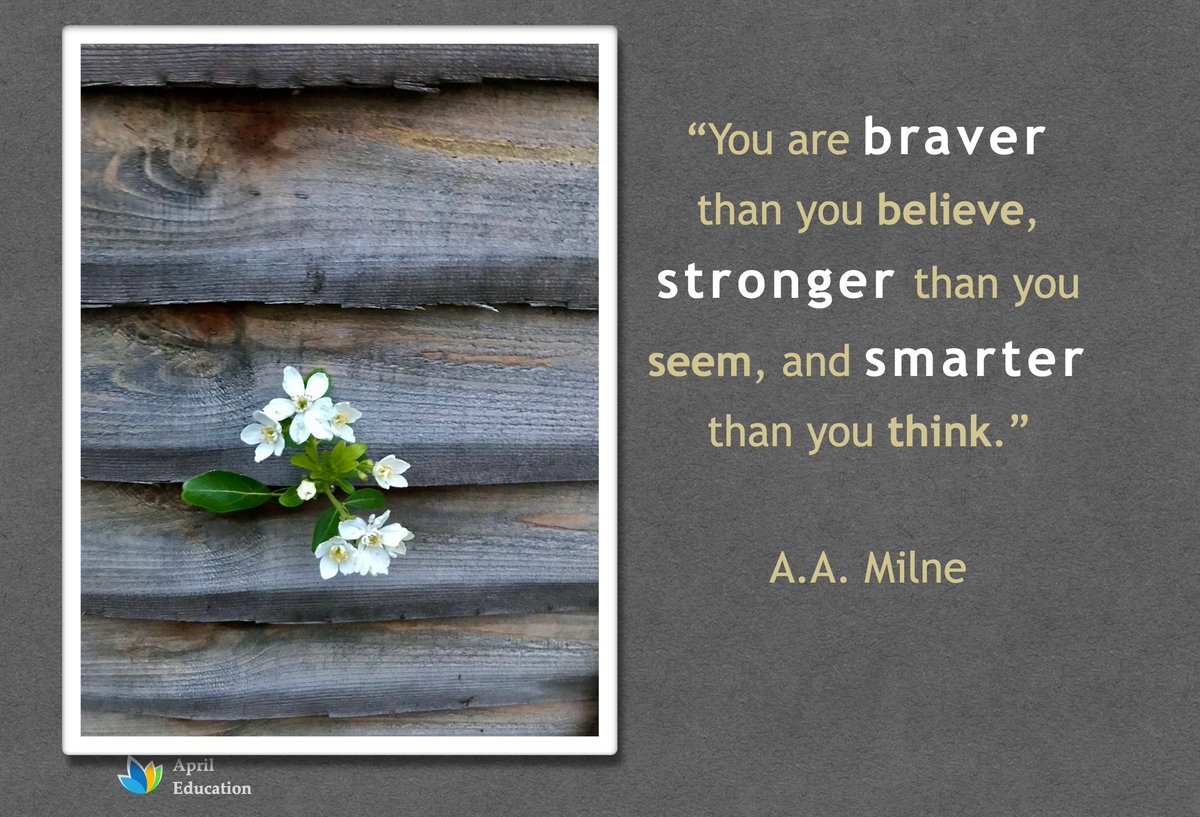 “You are #braver than you #believe, #stronger than you seem, and #smarter than you #think.”

A.A. Milne

#qoutes #Motivation #StayHome #StayAtHome #StaySafe