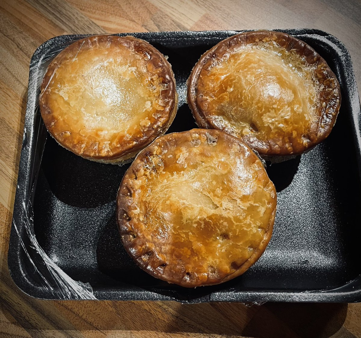 SimonTappin's tweet photo. Possibly the best pork pies in the world- thank you @a_norfolk https://t.co/Rrz90fK8Ek