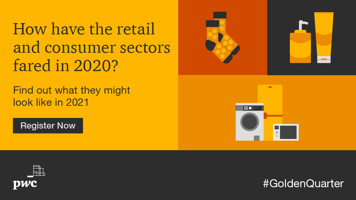 joelsmith80's tweet photo. What happened in retail over the 2020 festive period and what does this mean for 2021? Register to attend @PwC_UK's #GoldenQuarter Retail &amp; Consumer Briefing on 21 January to find out more: https://t.co/M016fS4nNu https://t.co/StdRIP3uXz