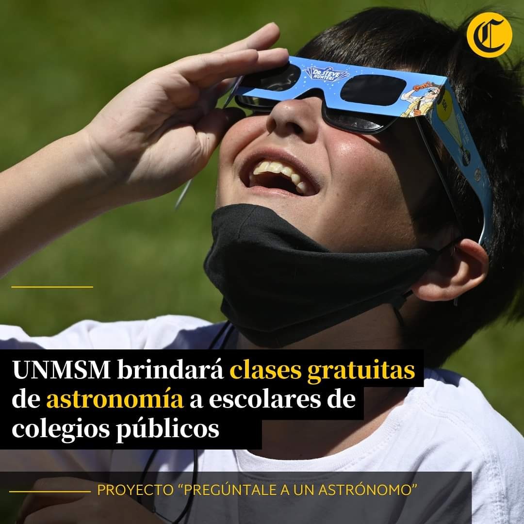 spaceUNMSM's tweet photo. 🔭📡 Agradecemos a @elcomercio_peru por la difusión de la convocatoria a las #AstroClases de nuestro proyecto 'Pregúntale A Un Astrónomo'
Enlace: https://t.co/uGRUID11l5
@UNMSM_ @ConcytecPeru @MineduPeru @Astro4Dev @IAU_org @astro_vvera @Lissethgq https://t.co/4cmLh5LVHh