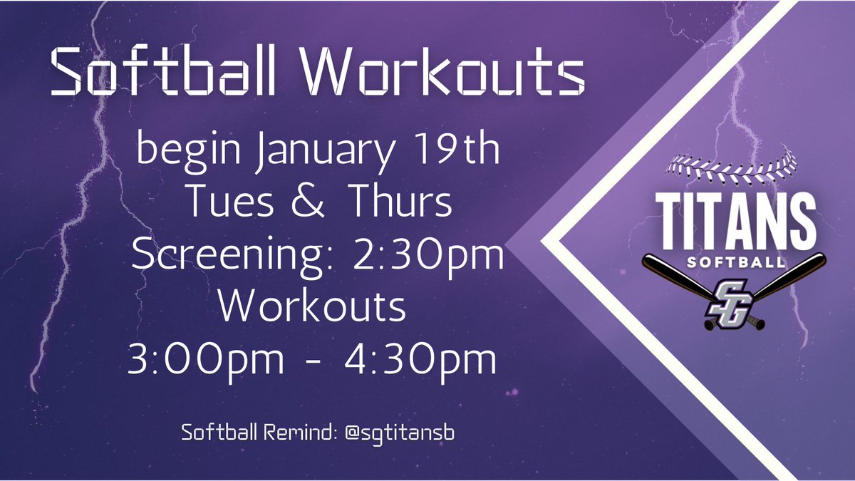 Let's Go!  Softball workouts start next week! 
Please make sure you have all paperwork completed PRIOR to attending workouts!