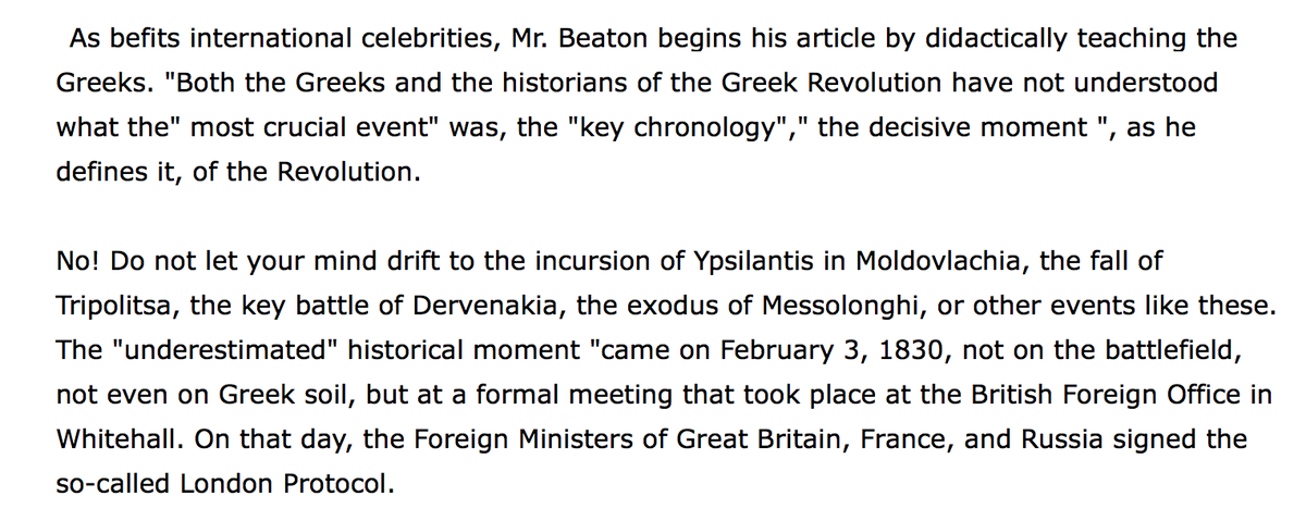 36. Of course, the historian Roderick Beaton also reiterates the fact that the independence is given to Greece: https://twitter.com/lygerosstavros/status/1349124535249993737?s=20