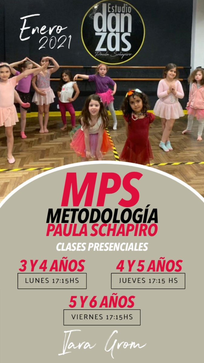 Clases de #mps metodología para edades tempranas de Paula Schapiro
De 2 en adelante
Com <a href="/iaragrom/">Volteの新垢</a> <a href="/estudiodanzas/">Estudio Dan-Zas</a>