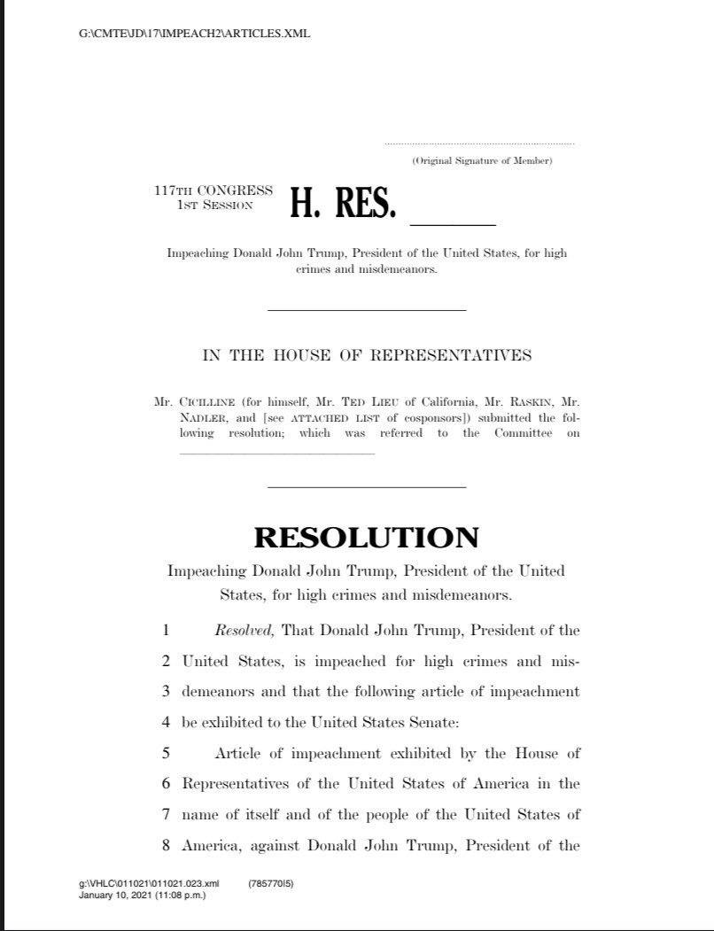 odonnell_r's tweet photo. The stimulus Bill to give each American $600 was 5593 pages long. The Bill to impeach a sitting United States President is only 4 pages. This is all you need to know how inept our elected officials are and what lengths they’ll go to hide what they do with our money. https://t.co/l9P7eogvQ3