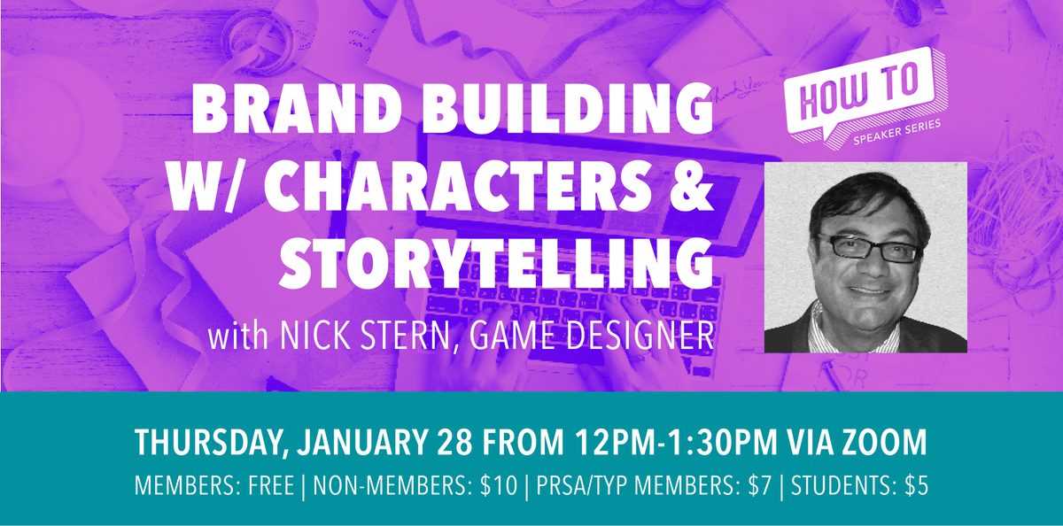AAFTucson's tweet photo. Join us on January 28 as acclaimed game designer Nick Stern shares with us his expertise on building unique, recognizable characters and storylines.

For more information on the event and how to register, visit: https://t.co/bYxIB6ZUqo  

#brandbuilding https://t.co/e33flMisW7