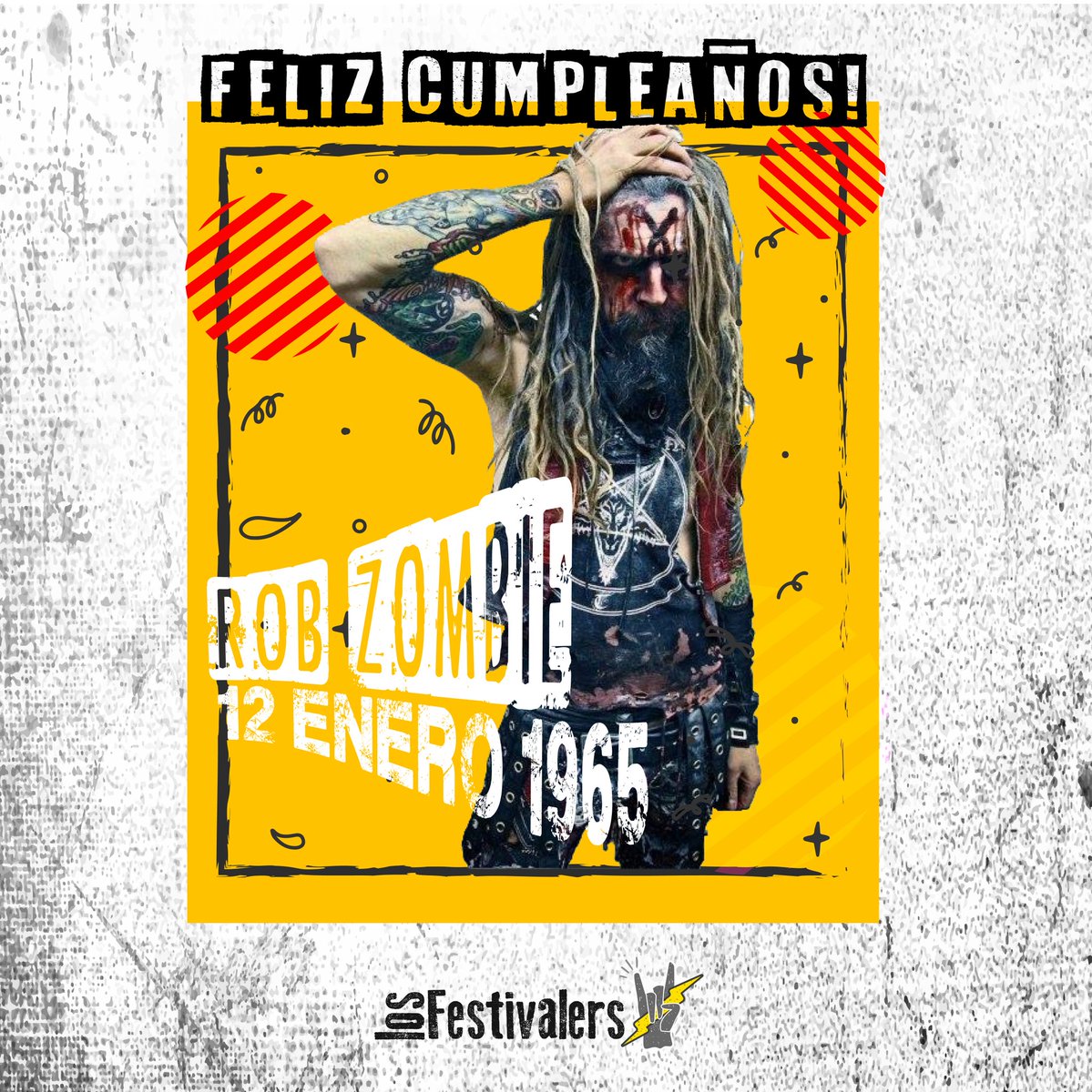 losfestivalers's tweet photo. Feliz cumpleaños al bestial @RobZombie, músico, vocalista y director de cine 🔥
Recordemos su presentación en el polémico #FORCEFEST 2019 😯
https://t.co/MdXUBhO4Vd https://t.co/5cgblzy2jo