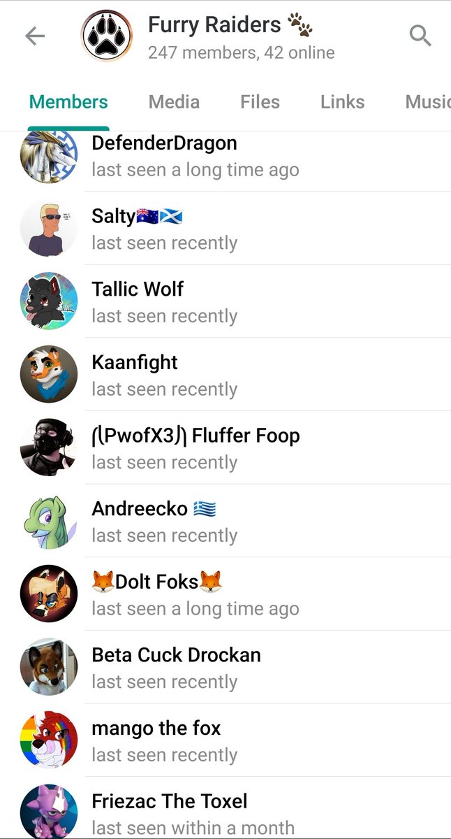 January 2021 member list for the Furry Raiders. Live account links in  http://t.me/altfurrybestof&nbsp; or  http://t.me/naziraiders&nbsp;.