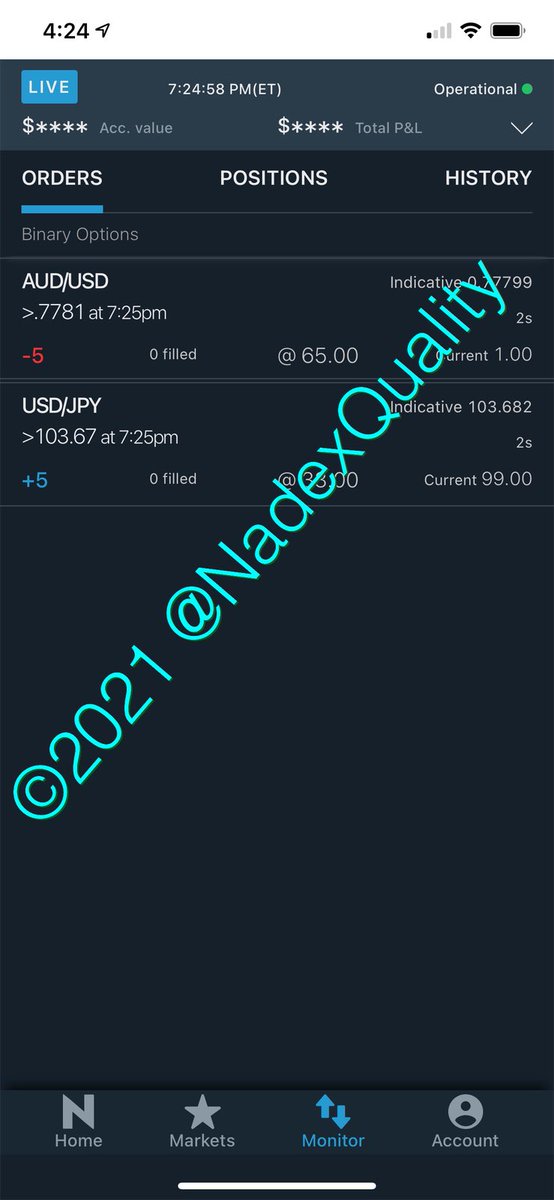 NadexQuality's tweet photo. We got 2 MORE trades just right now, WOOHOO; 5-min trades; Winning streak still going STRONG!! #nadex #binaryoptions #trading #forex #blessed #win https://t.co/cPaJTg9YbO