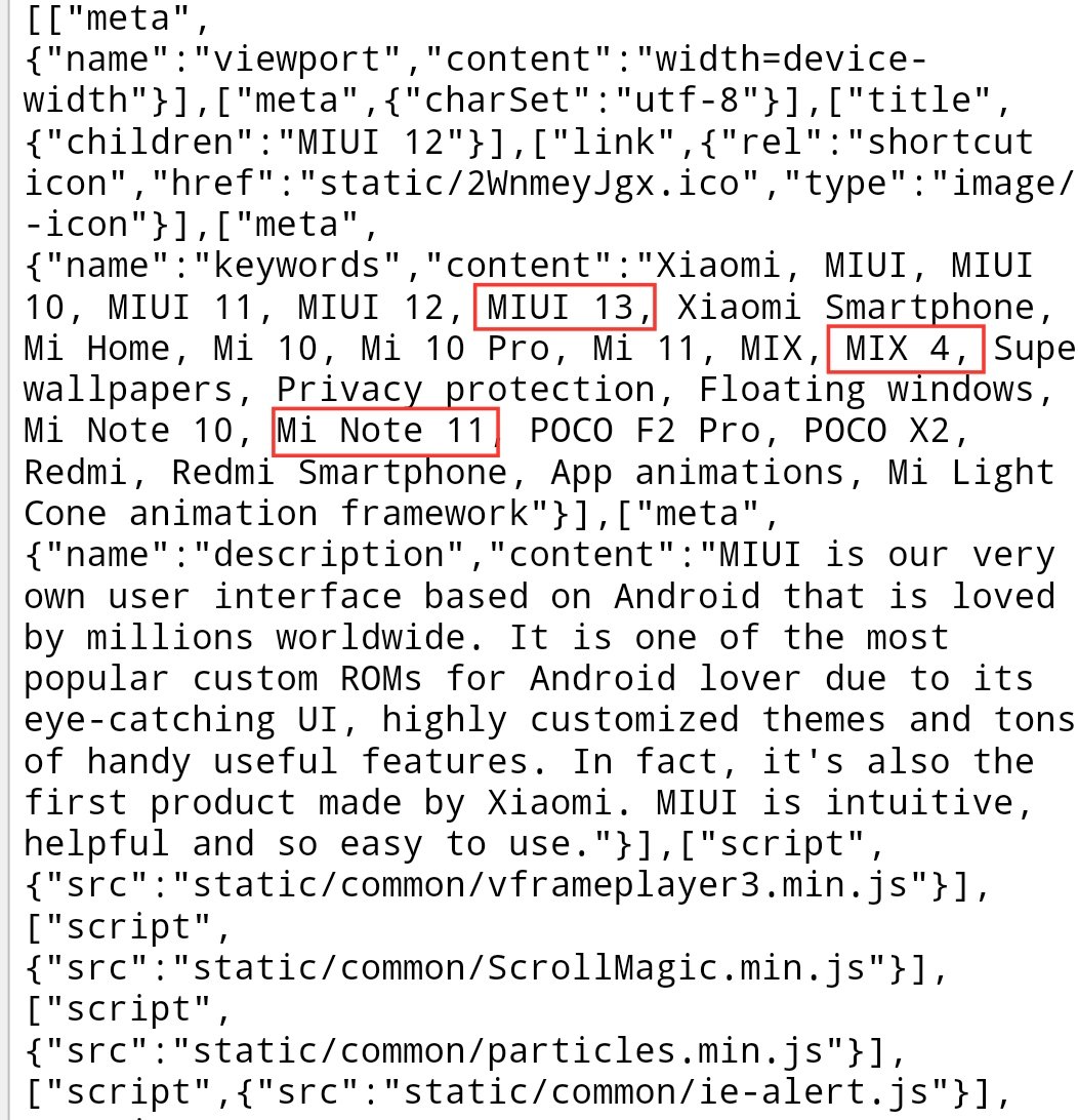 TechyPreacher's tweet photo. #Xiaomi Mi MIX 4 and Mi Note 11 leaked in MIUI code -

Via- https://t.co/8Xo3DLLNOH

More Leaks on telegram:
https://t.co/pAmvplRNHj

 #MIUI13 #XiaomiMiMIX4 #XiaomiMiNote11 - #News -  
#Xiaomi
 #Xiaomi #MiMIXAlpha
#MiMIXAlpha2 #MiMIX #MiXAlpha
#MiXAlpha2 https://t.co/fso8KPzCpC
